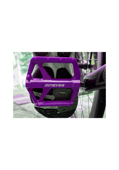 Gineyea Pedal M908 Plastik Reflektörlü Trial Bmx Geniş Mor Pedal
