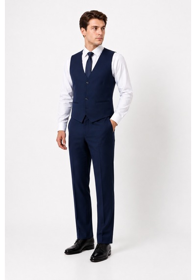 Bihan Store Erkek 6 Drop Slim Fit Yelekli Takım Elbise Çift Yırtmaç Altın Kuş Gözü - Koyu İndigo Koyu Indigo Bihan Store Erkek 6 Drop Slim Fit Yelekli Takım Elbise Çift Yırtmaç Altın Kuş Gözü - Koyu İndigo Koyu Indigo