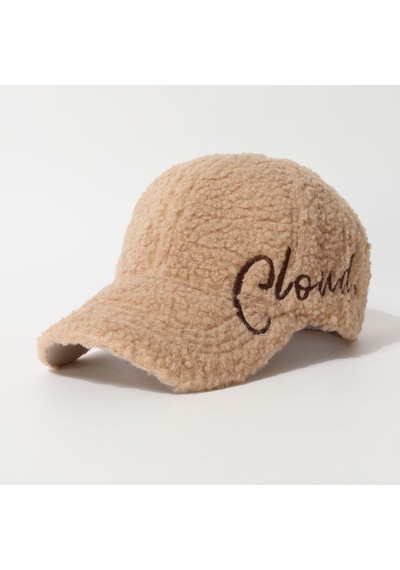 Valkyrie Peluş Şapka Kadın Erkek Unisex Kışlık Şapka Cloud Nakışlı Ayarlanabilir Bej Teddy Şapka Kahve Kahverengi