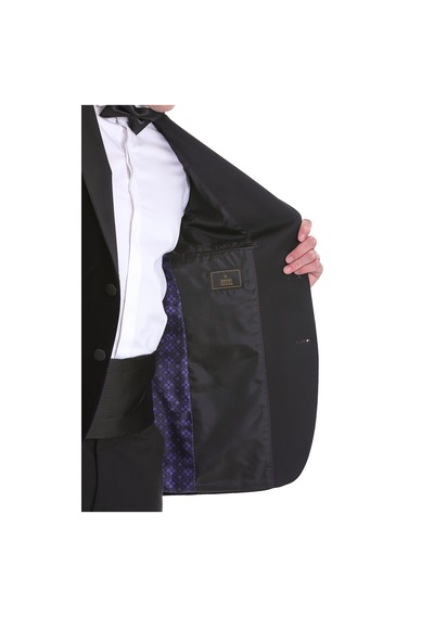 Hatemoğlu Mor Slim Fit Düz Sivri Yaka Kadife Klasik Smokin Damatlık 331221 Mor