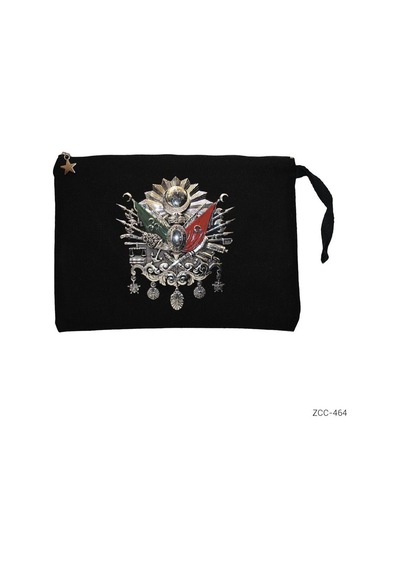 Zepplin Giyim Osmanlı Arma Siyah Clutch Astarlı Cüzdan / El Çantası