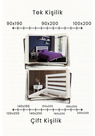 Renazzo Urban Masif Ahşap Karyola Ve 2 Adet Komodin Beyaz 150x200 Beyaz - 150 X 200