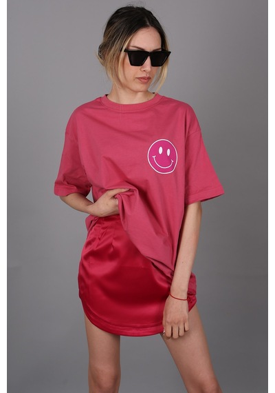 Madmext Pembe Arka Baskılı Oversize Yuvarlak Yaka Kadın Tişört-pembe Pembe Madmext Pembe Arka Baskılı Oversize Yuvarlak Yaka Kadın Tişört-pembe Pembe