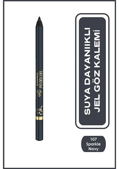 Tattoo Gel Eyepencil No: 107 Sparkle Navy - 24 Saat Kalıcı Suya Dayanıklı Jel Göz Kalemi 0