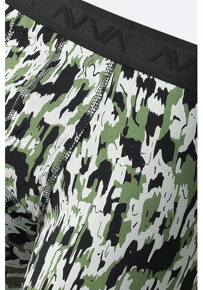 Avva Erkek Haki Desenli Pamuklu Tekli Regular Fit Boxer A42y9530