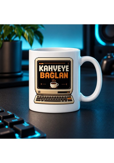 Kahveye Bağlan Tasarımlı Porselen Kupa - Model 665 Diğer