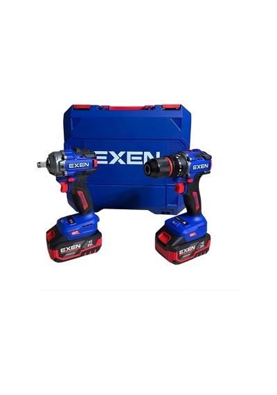 Exen EN214 21V 4AH EX018026 Kömürsüz Şarjlı Makina 2'li Set