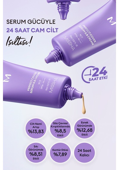 Yaşlanma Karşıtı Bakım Ve Aydınlık Görünüm Sunan M Perfect Cover Serum Bb Cream Spf50+/pa++++ No:21