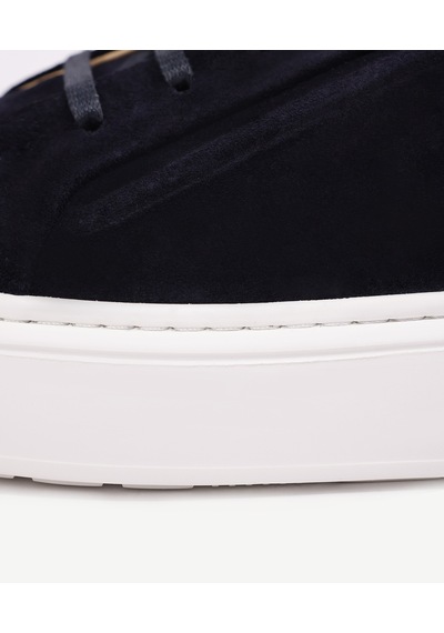 Yargıcı Silikon Kabartmanlı Deri Bağlı Sneakers Lacivert