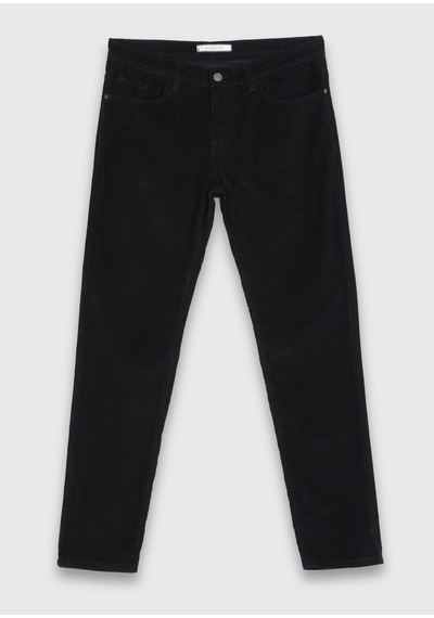 Ramsey Siyah Dokuma Regular Fit Kadife Casual Pamuk Karışımlı Pantolon