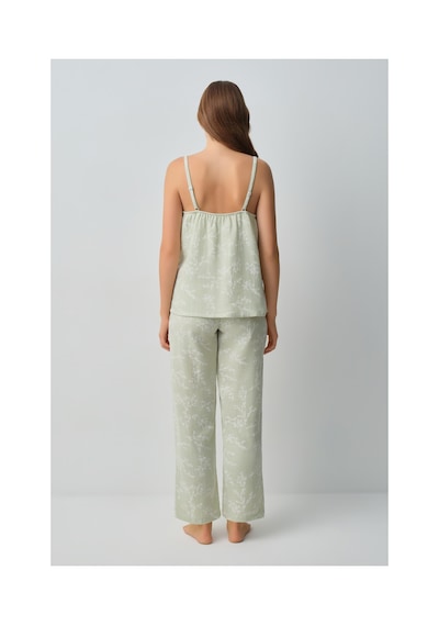 Suwen Cindy Pamuklı Hamile Lohusa Pijama Takımı Wsh1051018655 Yeşil