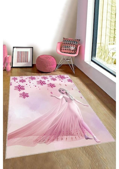 Pembe Kaymaz Tabanlı Elsalı Kız Çocuk Halısı Ar1477n11