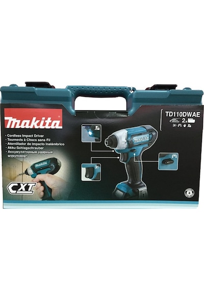 Makita TD110DWAE 12V 2.0 Ah Li-ion Çift Akülü Darbeli Vidalama