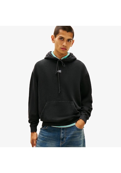 Tommy Hilfiger Relaxed Overdyed Flag Hood Erkek Siyah Sweatshirt Dm0dm22383 Siyah
