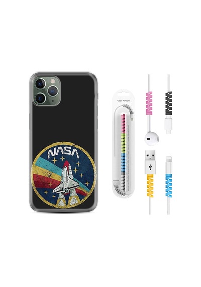 Apple Uyumlu iPhone 13 Pro Kılıf Kablo Koruyuculu Nasa 1326