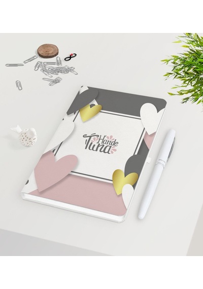 Kişiye Özel Sevgililer Günü Beyaz Defter Kalem Seti-138