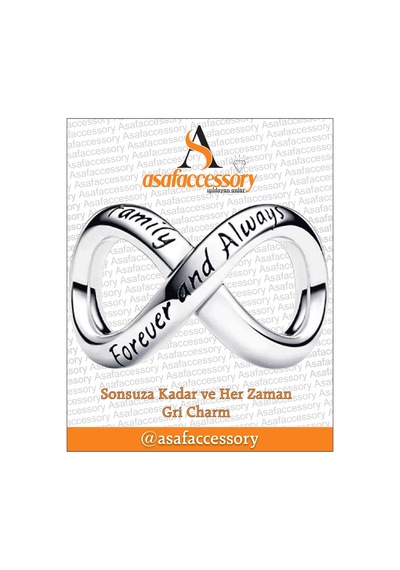 Sonsuzluk İşareti Gri Charm Asafaccessory Gümüş