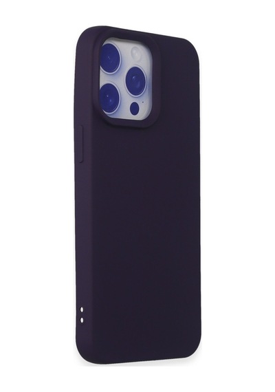 Apple Uyumlu iPhone 15 Pro Max Uyumlu Kılıf Nano İçi Kadife Silikon - Mor