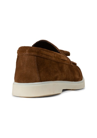 Deery Erkek Hakiki Süet Taba Rengi Püsküllü Loafer - 02027mtbac01 Taba