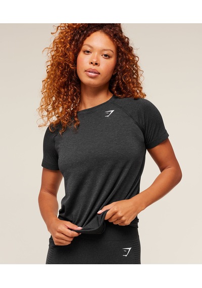 Gymshark Vital Seamless 2.0 Hafif Kadın Siyah Spor Tişörtü