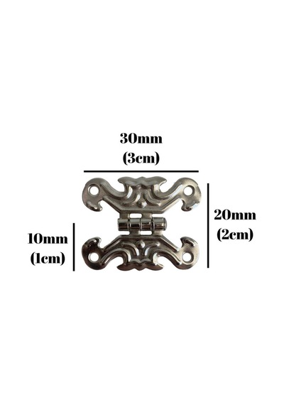 Kelebek Gümüş Tavla Menteşesi Mobilya Kutu Menteşesi 4 Adet Gümüş En:3cm Boy:2cm