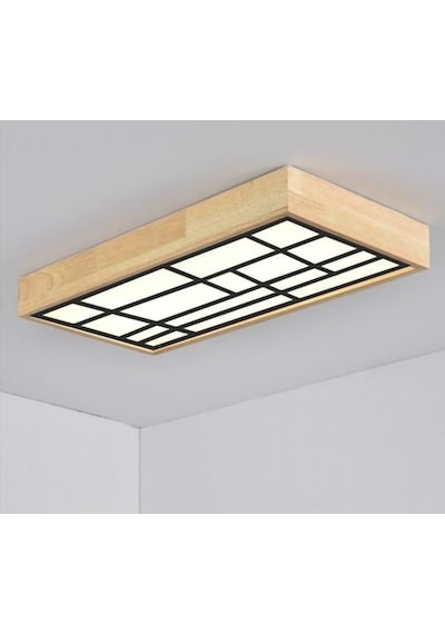 Ahşap Çerçeve Tavan Led Aydınlatma Avize 30X120Cm Salon Yatak Od (521928391)