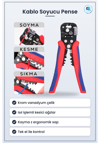 Kablo Soyucu Kesici Pense Krom Vanadyum Otomatik Sıyrıcı Elektrik