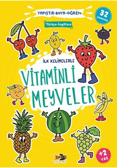İlk Kelimelerle Vitaminli Meyveler Yapıştır-boya-öğren