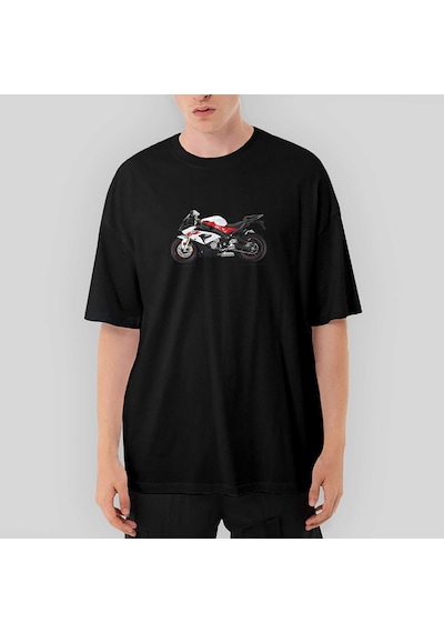 BMW S1000RR Red Oversize Siyah Tişört Siyah