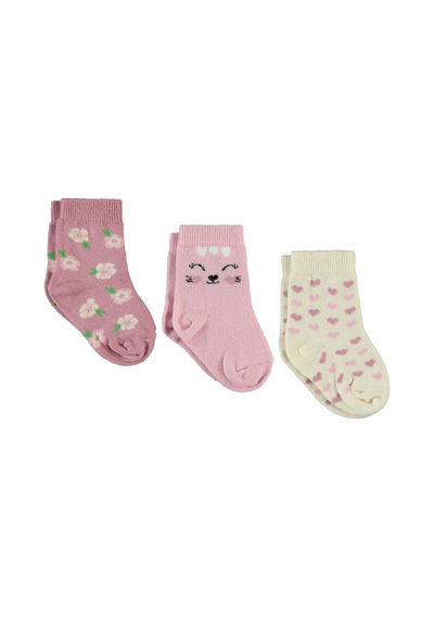 Civil Baby Kız Bebek 3'lü Çorap Set 6 Standart
