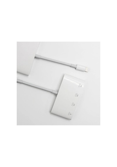 Ally Nk-1040 4in1 Apple Uyumlu iPhone Lightning To Usb Kamera Adaptörü Beyaz