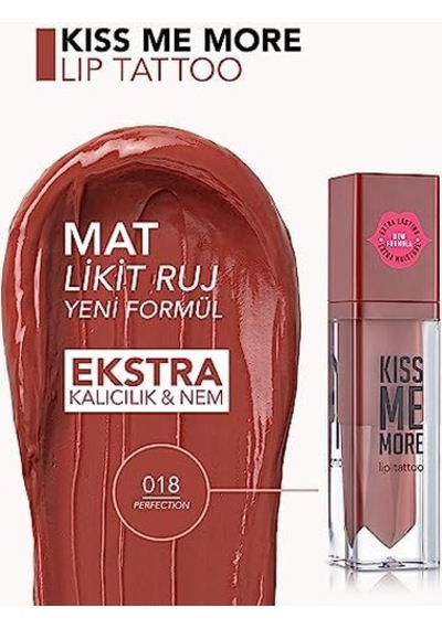Kiss Me More Yüksek Pigmentli & Mat Bitişli Nemlendirici Likit Ruj 0 87370613