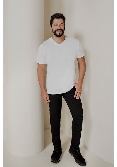 AC&Co / Altınyıldız Classics Ekstra Slim Fit Riss Pamuklu Esnek Erkek Kot Pantolon Siyah