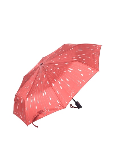 Newdaki Damla Desenli Fiberglass Güçlü Mekanizma Tam Otomatik Kadın Şemsiye Bordo