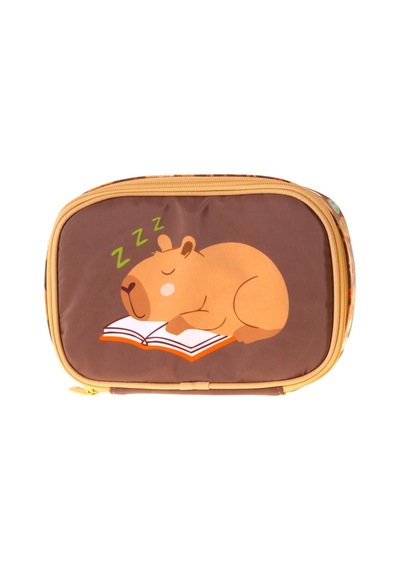 Kids Clever Baskılı Kahverengi Erkek Çocuk Organizer Kalem Çantası - Kalemlik - L5377 Genel