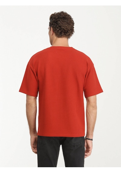 Kip Kiremit Bisiklet Yaka T-shirt Çok Renkli