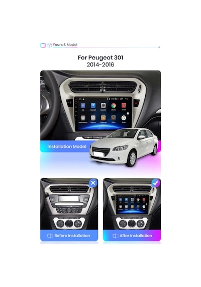 Peugeot 301- C-Elysee Android 9'' Multimedya Navigasyon 2+16Gb