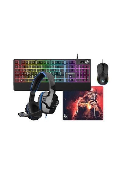 Rampage Km-r57 Seraphic Siyah Klv Sn-r9 Kulkalık 30350 Mousepad Bygamex 4 İn 1 Oyuncu Seti Optik