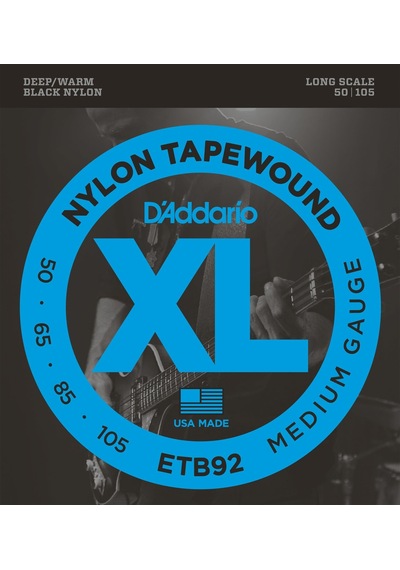 D'addario Etb92 Xl Nylon Tapewound Serisi Bas Gitar Tel Seti Medium Tension - 50-105 - Naylon