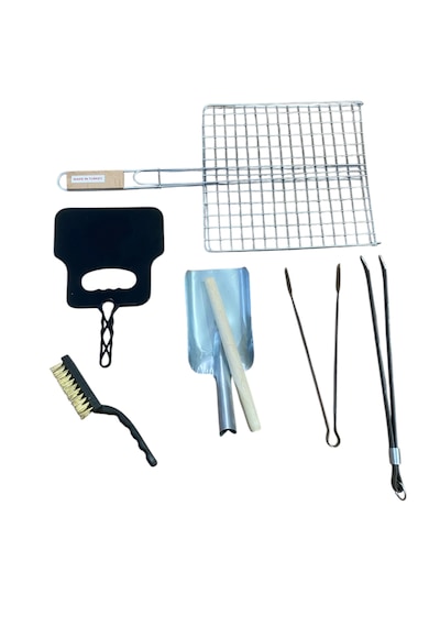 Mobilreyon Mangal Seti 6'lı,ızgara 30x30,kürek,fırça,yelpaze,maşa