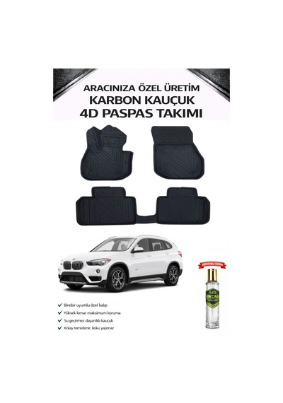 Bmw X1 2018 Model Aracınıza Özel Karbon Kauçuk Paspas Takımı
