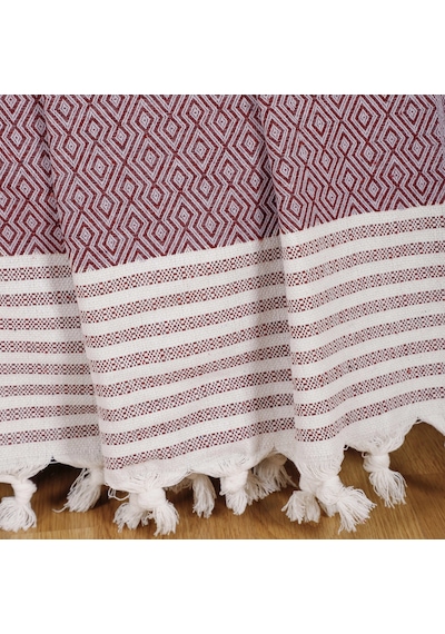 Buldan İşi Kolları Örten Pamuklu Tekli Koltuk Berjer Örtüsü 180x150 Cm Pamuk Dokuma Mürdüm Mürdüm