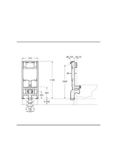 Roca Gömme Rezervuar, Duplo Wc One, Alçıpan, A890070020 Gri