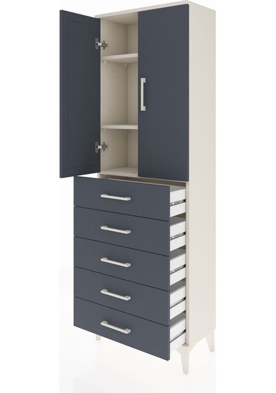 Arges Dolap 3 Raflı 5 Çekmeceli 2 Kapaklı 60x30x182 Aytaşı-an... Aytaşı