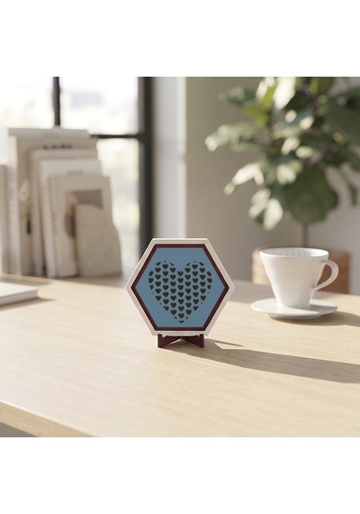 Sevgi Dolu Kalp İkonlu Modern Masaüstü Aksesuarı Yaşam Alanlarınıza Neşe Ve Huzur Katan Estetik Bir Dekoratif Obje 10x10 Cm, Gök Mavi