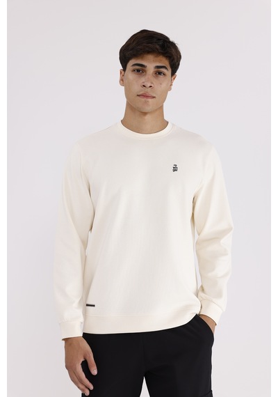 Rowinger Modal Karışımlı Yumuşak Dokulu Rahat Kalıp Esnek Kullanım Sunan Sweatshirt Ecru