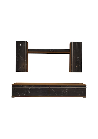 Decoraktiv Eko 5d Mdf Std Tv Ünitesi Tv Sehpası Ceviz - Siyah Mermer