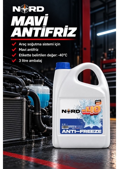 Nord Premium Quality Mavi Antifriz -40 C 3 L