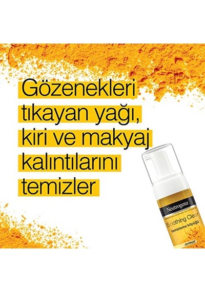 Neutrogena Soothing Clear Köpük 150ml Lekeli Ve Hassas Ciltler İçin Zerdeçal Özlü Yüz Yıkama Jeli, Derinlemesine Temizler, Nazik Günlük Temizleyici