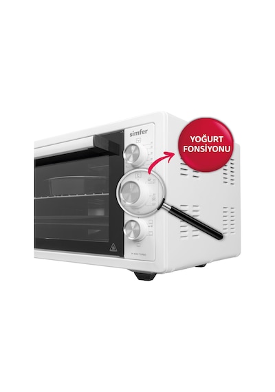 Simfer 7033 İnox Gri 70 LT Turbo Fan Mini / Midi Fırın - Multi Fonksiyon, Yoğurt Yapma, Buz Çözme & Çift Cam